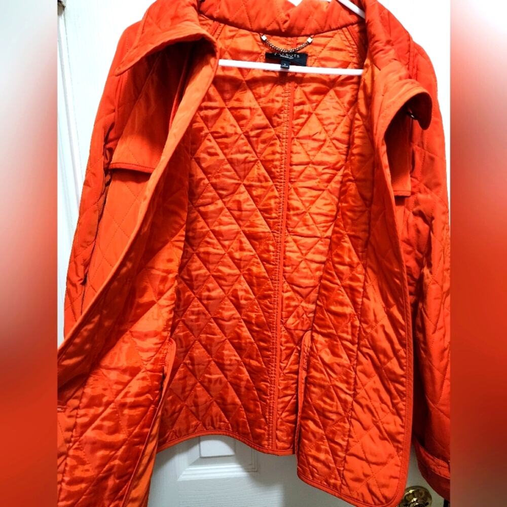 Talbots Orange Quilted Jacket Large - Picture 7 of 9